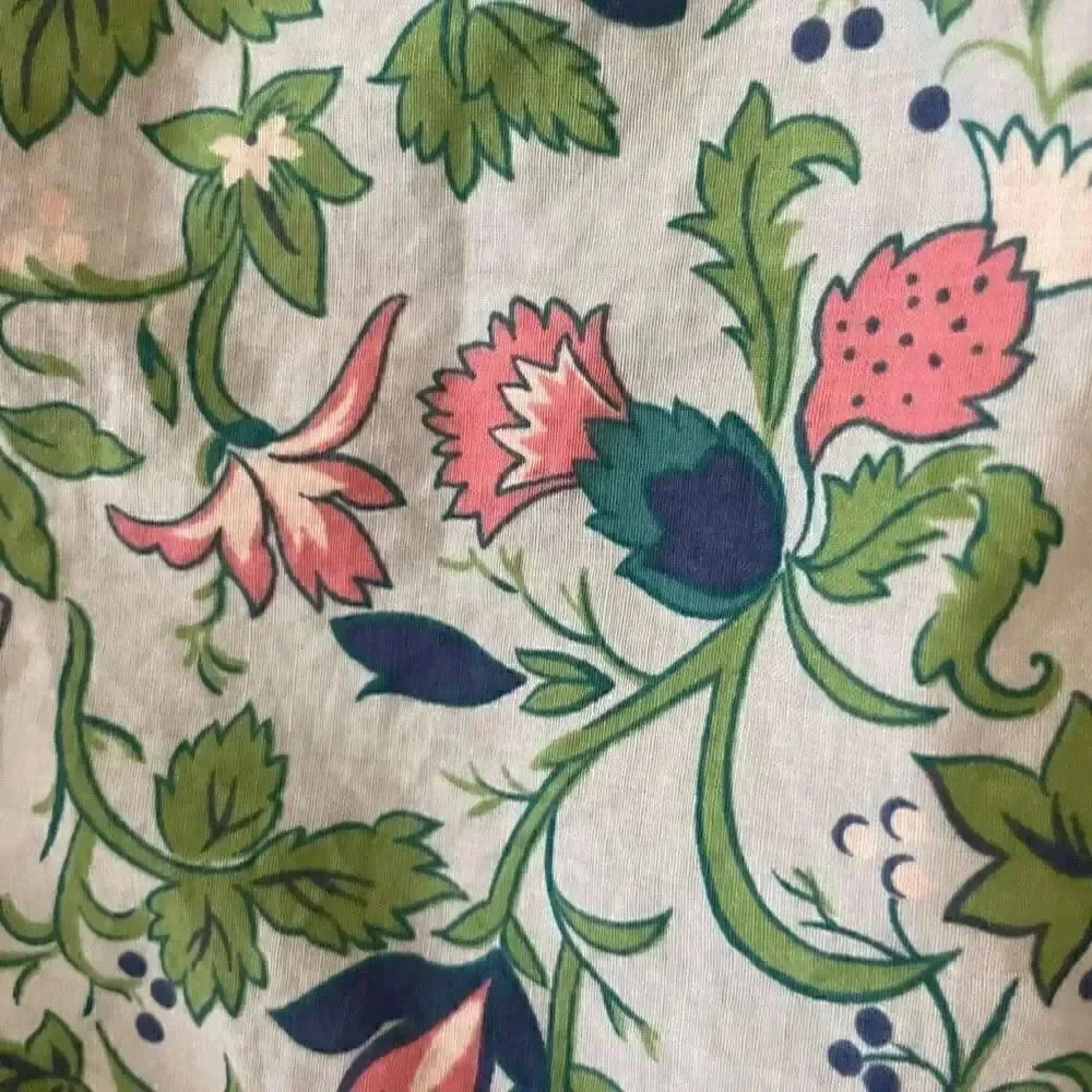 Victoria’s Secret Green Floral Cotton Lightweight Cropped Boxy SZ L #1791
